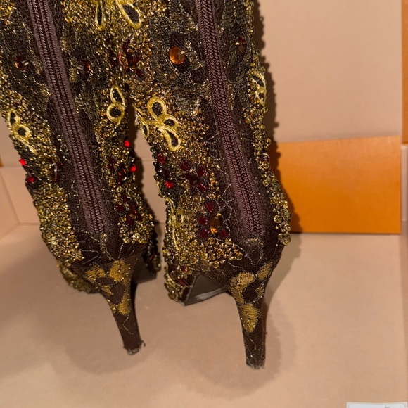 Vintage Colin Stuart Embroidered Beaded beautiful Boots not box size 8 - Picture 6 of 17